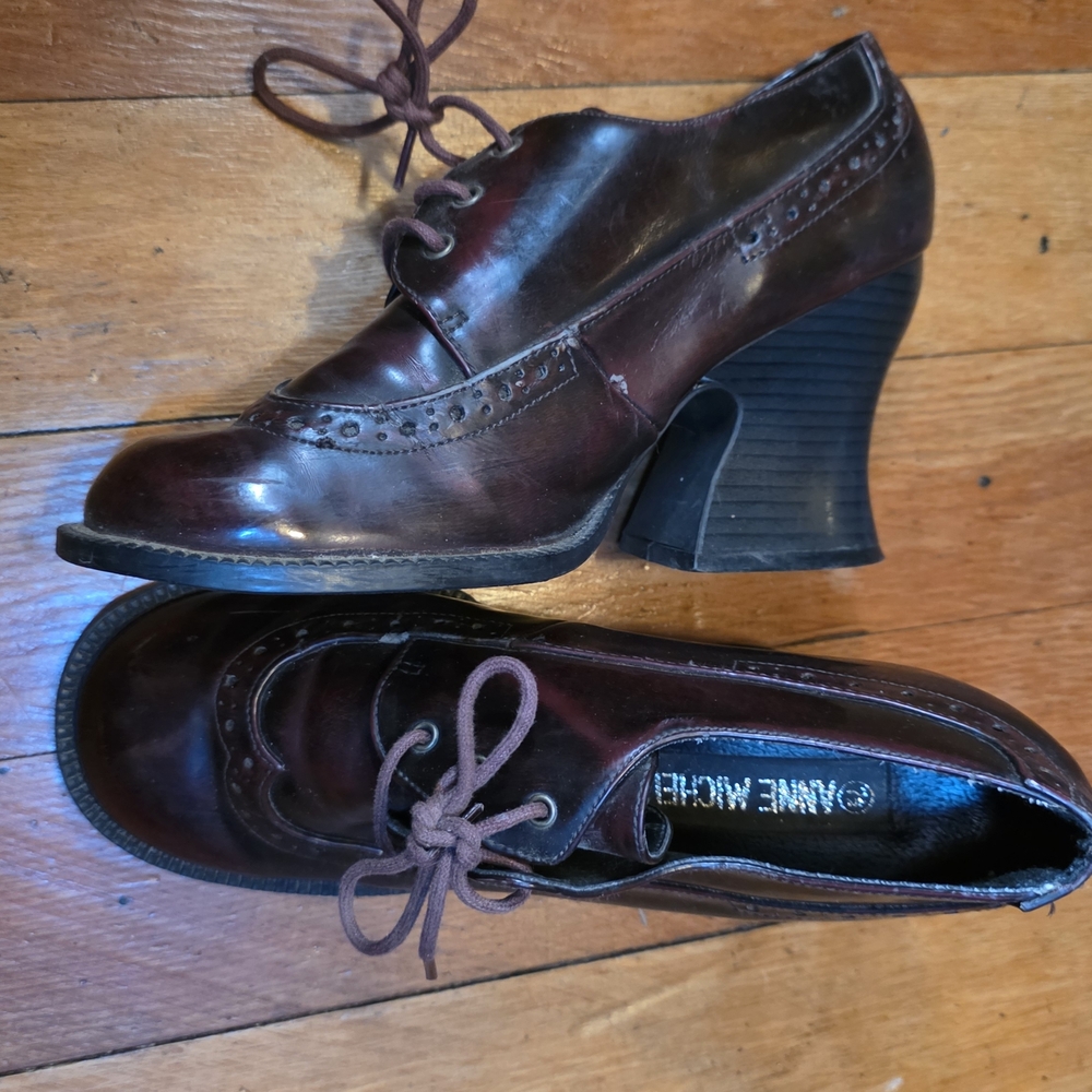 Anne Michelle Dark Reddish Brown Heeled Shoes Size 7.5